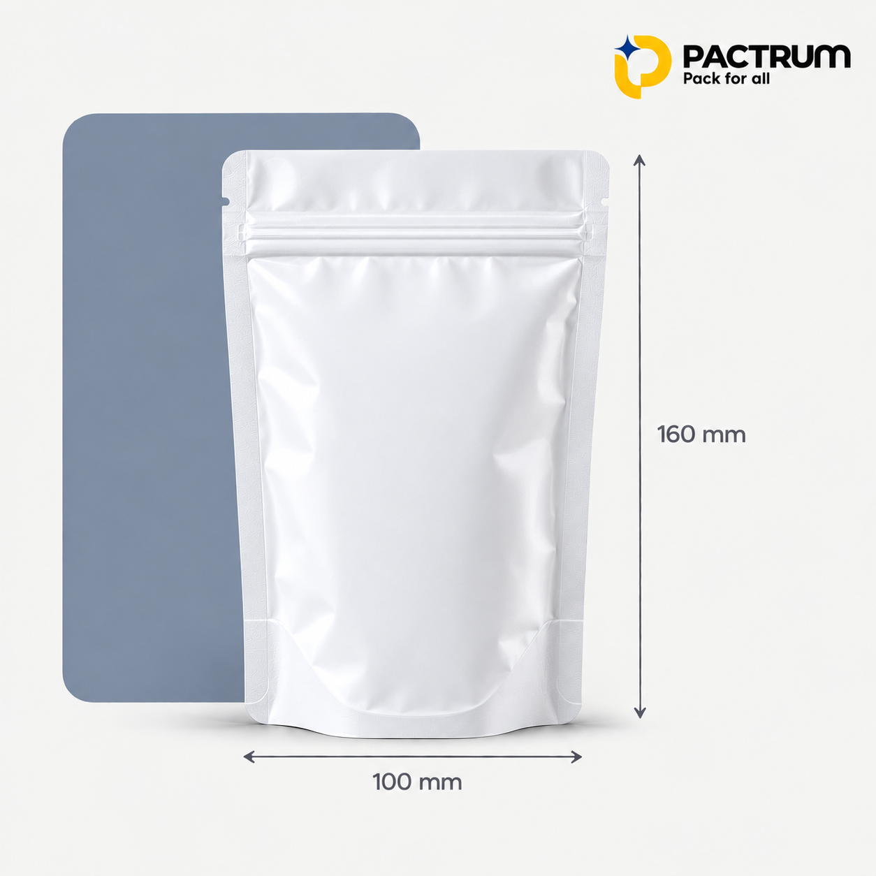 4 × 6.25 in White Stand-Up Zipper Pouch