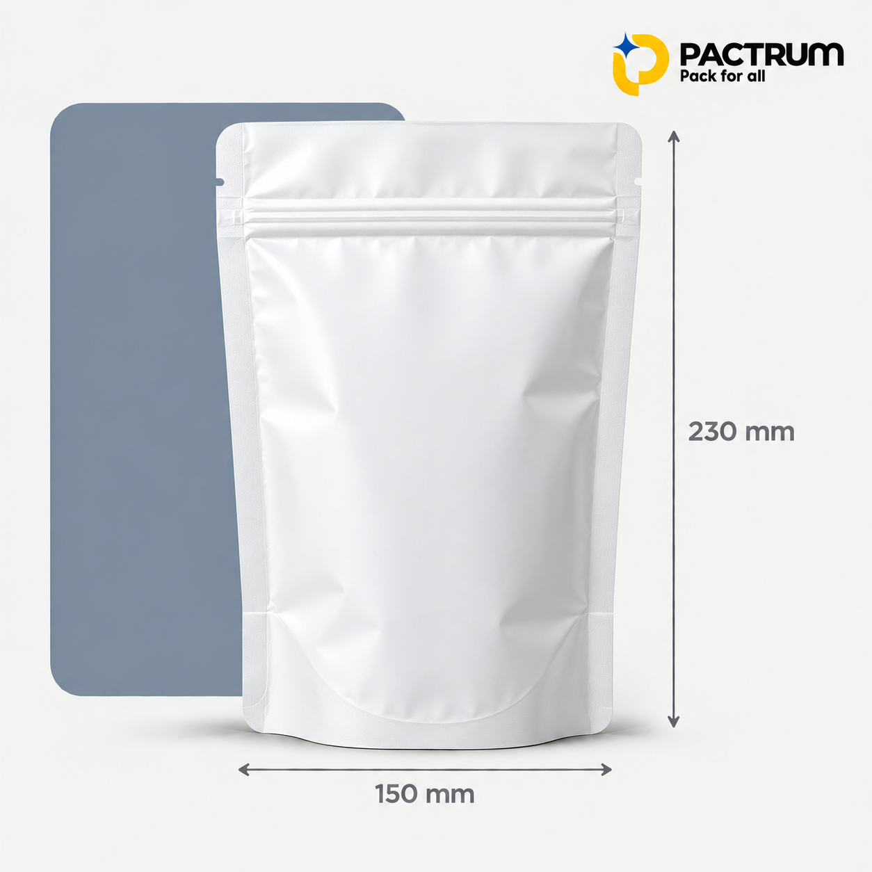 6 × 9 in White Stand-Up Zipper Pouch