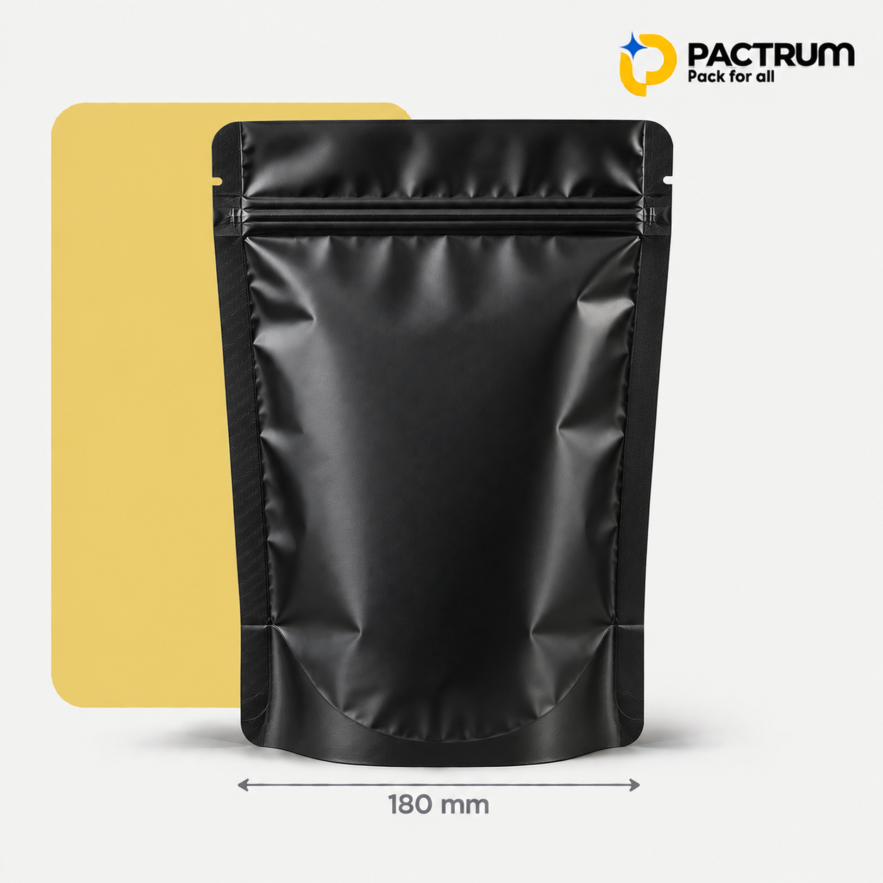 7 × 11 in Black Stand-Up Zipper Pouch