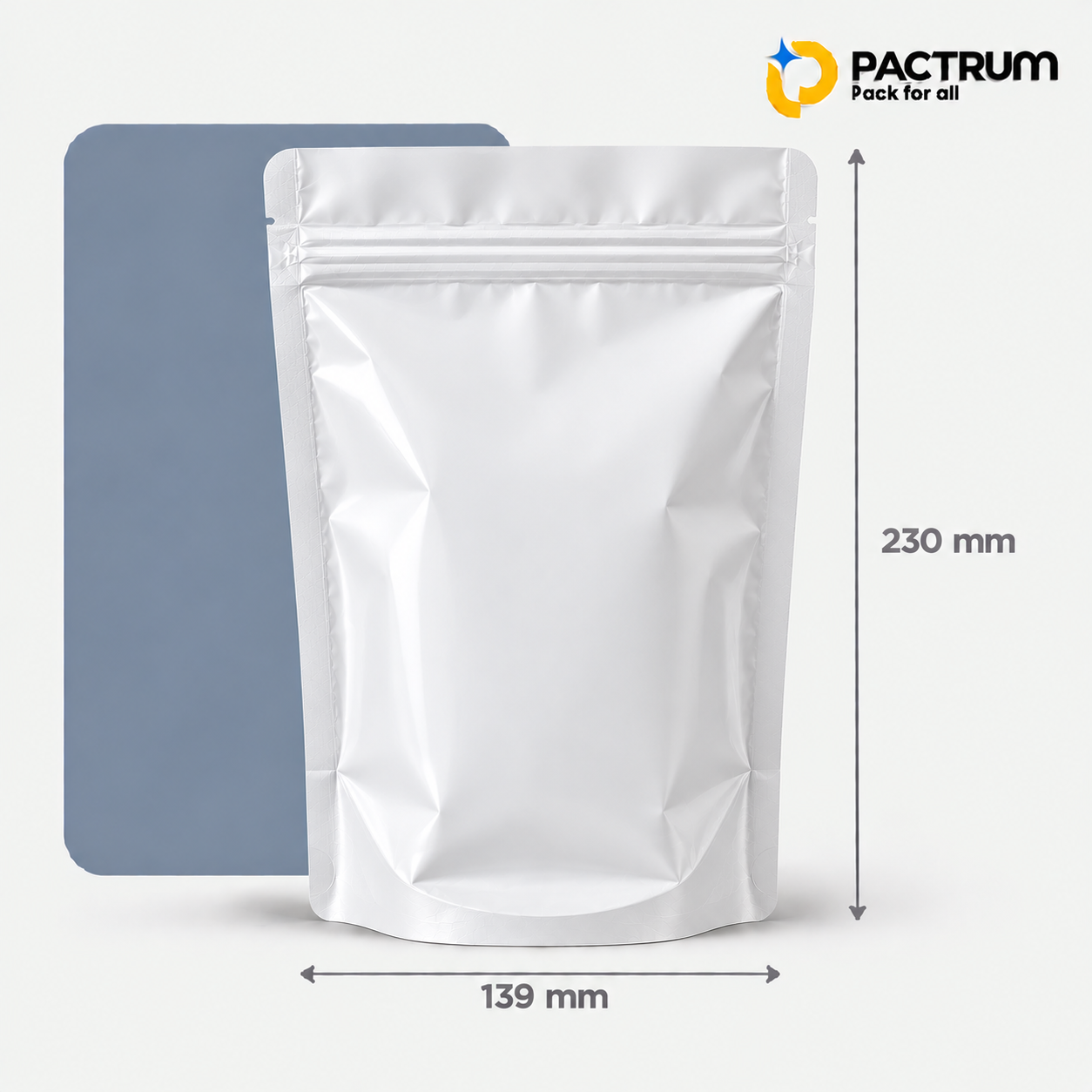 5.5 × 9 in White Flat Bottom Zipper Pouch