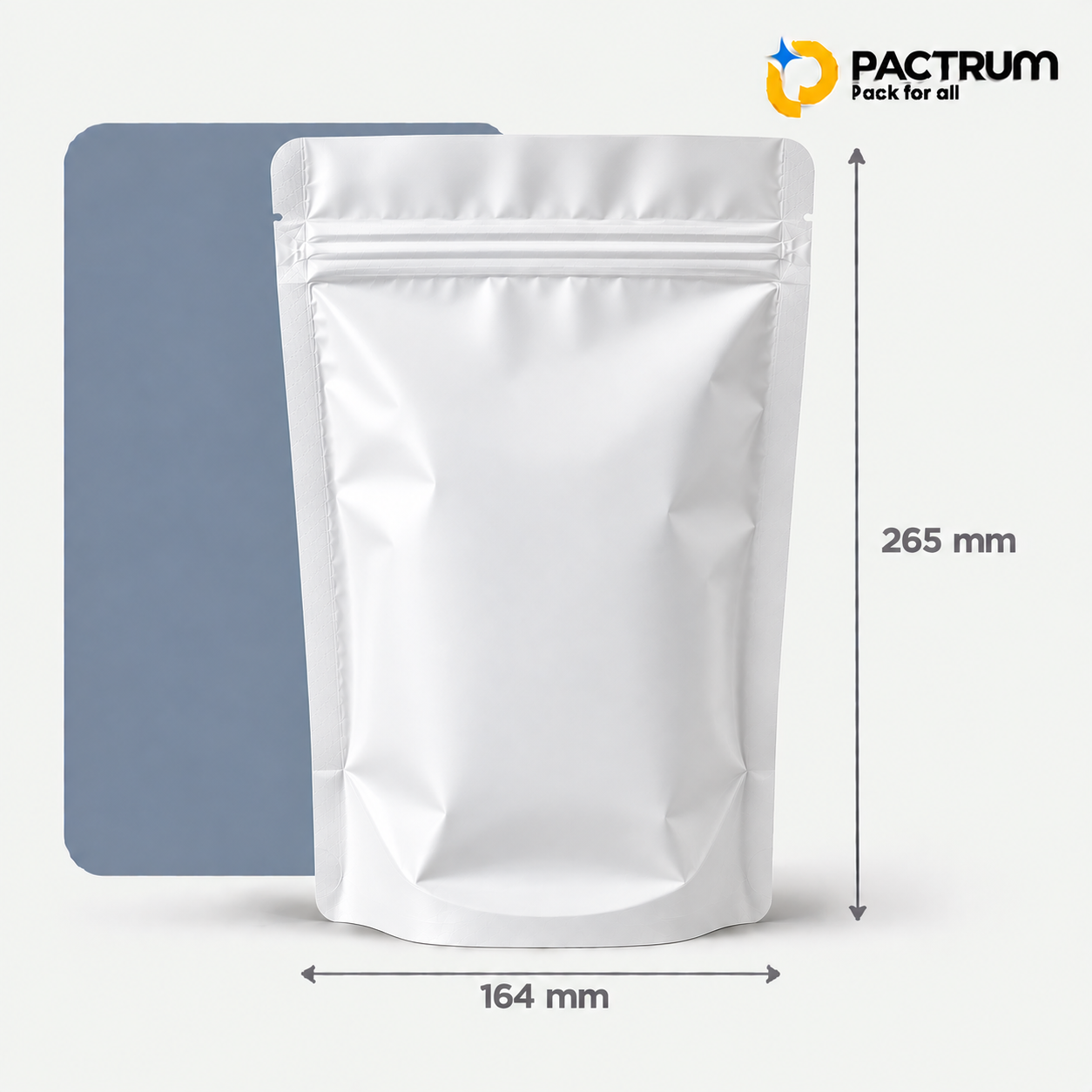 6.5 × 10.5 in White Flat Bottom Zipper Pouch
