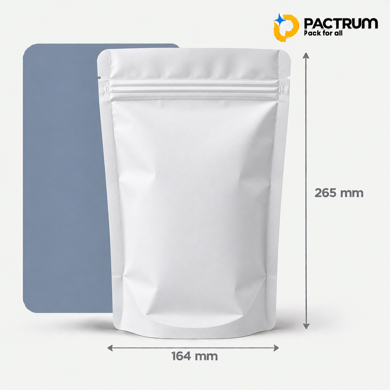 6.5 × 10.5 in Matt White Flat Bottom Zipper Pouch