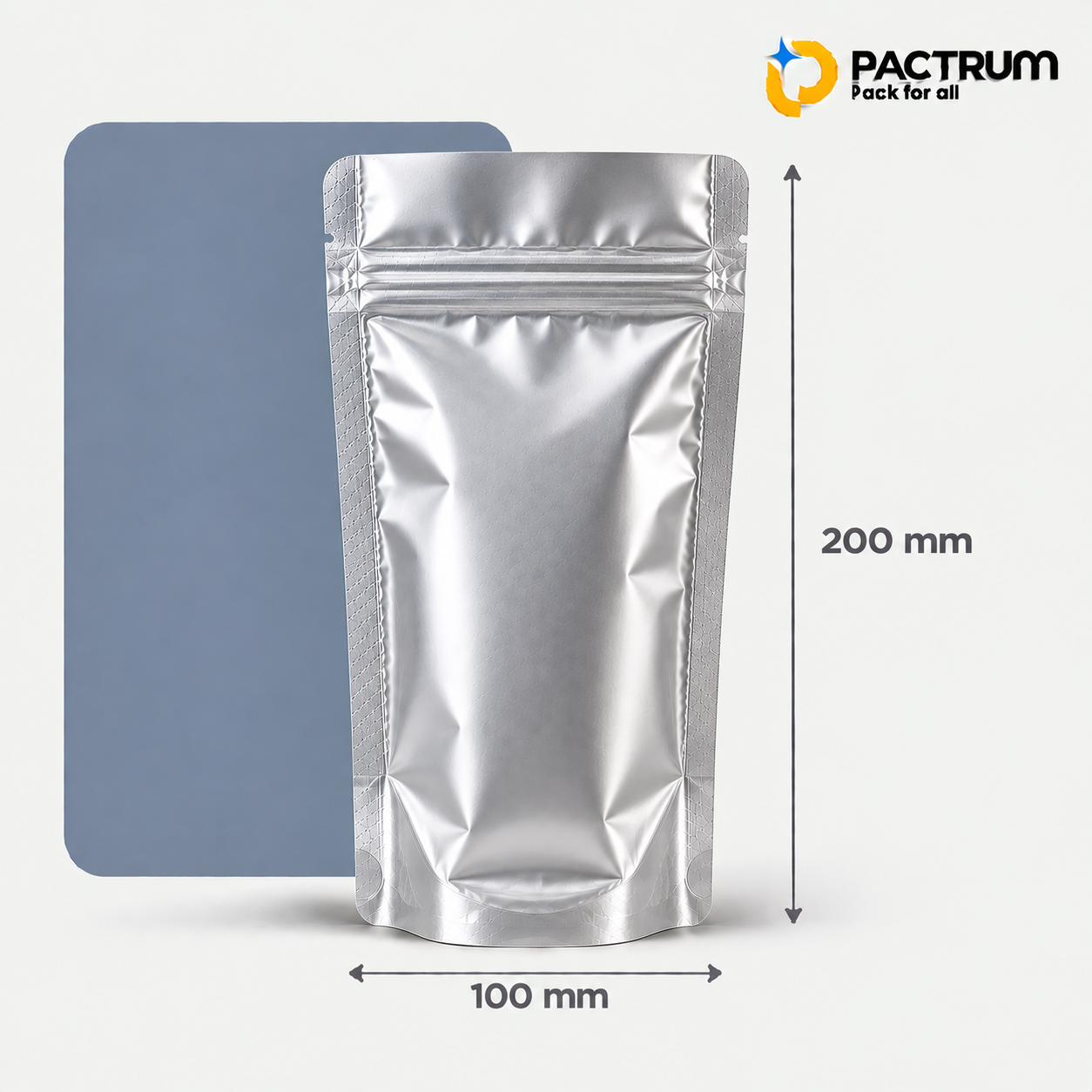 4 × 8 in Metallised Flat Bottom Zipper Pouch