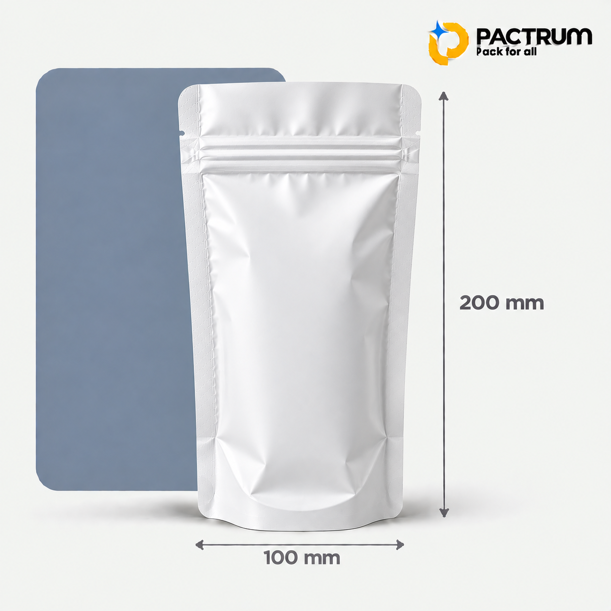 4 × 8 in White Flat Bottom Zipper Pouch